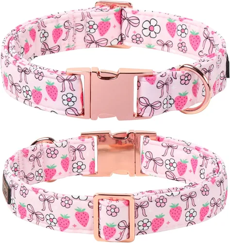 Vista 164 de Lionet Paws Collar de perro de Halloween con corbatín, bonito collar de algodón ajustable con hebilla de metal para perros pequeños, medianos y A