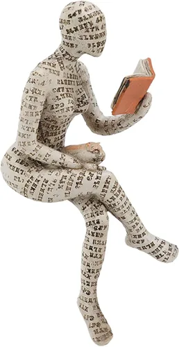 Vista 5 de Figura de mujer de lectura, innovadora estantería de pulpa de lectura para mujer, estatua de pensador para decoración de escritorio de oficina