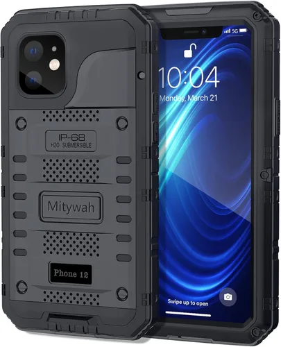 Vista 112 de Mitywah Funda impermeable para iPhone 7/iPhone 8 / iPhone SE 2020, funda de metal resistente de grado militar, protección de cuerpo completo