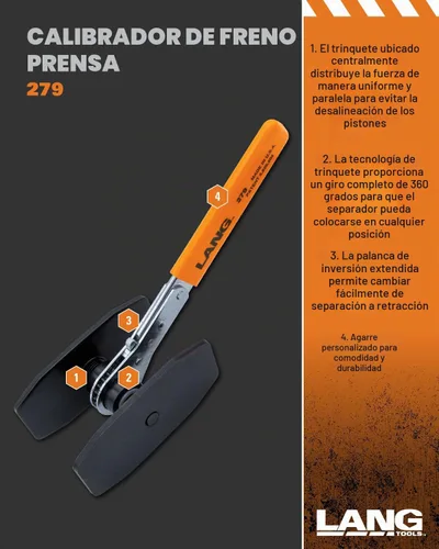 Vista 4 de Herramientas Lang 279 Pinza prensadora de freno prensadora