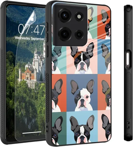 Vista 76 de Funda para Motorola Moto Edge 2022, cubierta trasera de vidrio templado con protector de pantalla, protección a prueba de golpes para Motorola Moto
