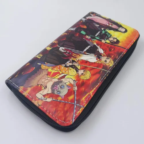 Vista 4 de Cartera de anime, mercancía de anime, monedero de anime, para cosplay, cartera de cuero para hombres y mujeres, Cartera Rengoku 5people, Joutnyoo