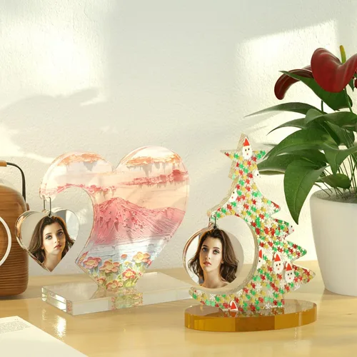 Vista 5 de Molde de silicona para marco de fotos de árbol de resina, moldes de resina de resina epoxi para bricolaje, adornos de Navidad, manualidades