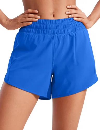 Vista 18 de CRZ YOGA Dolphin - Pantalones cortos deportivos para mujer de 5 pulgadas, cintura media, secado rápido, para correr, entrenamiento, gimnasio, pista