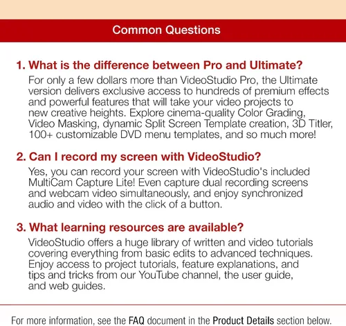 Vista 9 de [Old Version] Corel VideoStudio Pro 2022 Video Editing Software Slideshow Maker, Screen Recorder, DVD Burner [PC Key Card]