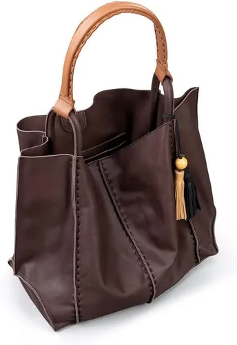 Vista 3 de The Sak Los Feliz Large Tote Bag in Leather Roomy Unlined Purse with Single Shoulder Strap