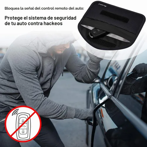 Vista 5 de Paquete de 2 bolsas de bloqueo de señal RFID, bolsa Faraday para Negro