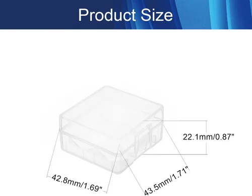 Vista 2 de Auniwaig Caja de almacenamiento de batería de 2 piezas, caja de batería 18350, caja de almacenamiento organizadora de baterías, soporte de caja