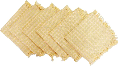 Vista 30 de Juego de 6 servilletas, verde botella tejidas con flecos, servilletas 100% algodón, tamaño 20x20 pulgadas, adecuadas para cenas formales, comidas