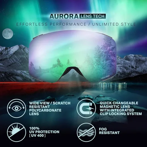 Vista 3 de Wildhorn Pipeline - Gafas de esquí para hombres y mujeres OTG, antiempañamiento y antiarañazos, para snowboard - Proveedor oficial del Equipo