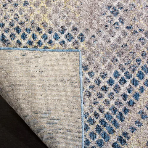 Vista 7 de SAFAVIEH Monray Collection - Alfombra decorativa de 3 x 5 pies, azul y multicolor, diseño moderno abstracto envejecido, no desprende pelusa