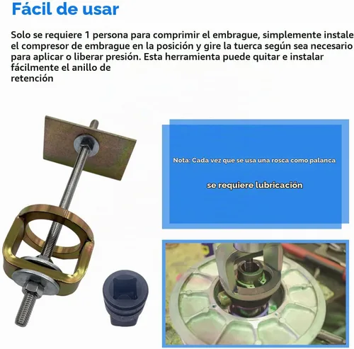 Vista 3 de Herramienta de Compresión de Embrague ATV Compatible con Motonieve para YAMAHA RZR Kawasaki Polaris, Herramienta de Compresión de Resorte