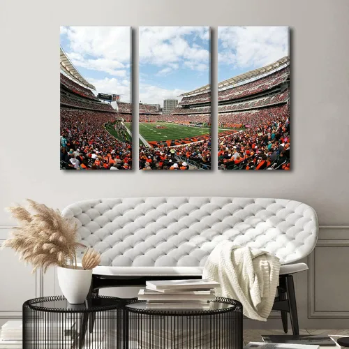 Vista 13 de TUMOVO MetLife Stadium - Decoración de pared de Nueva York, 3 piezas, lienzo, arte de pared para decoración del hogar, juegos de fútbol americano
