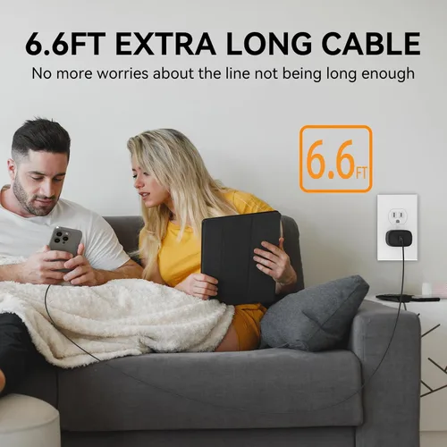Vista 7 de Cargador para teléfono 17, 16, 15 Pro, carga rápida, 20 W, USB C, bloque de carga rápida con cargadores tipo C de 6.6 pies de largo, cable de carga