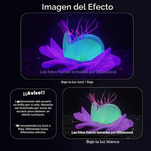 Vista 2 de Decoración de acuario de coral de silicona que brilla
