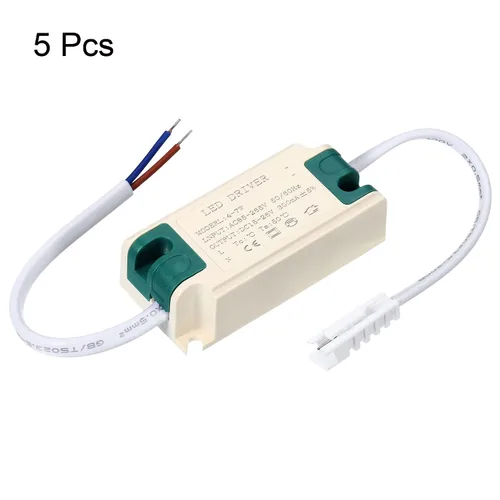 Vista 3 de PATIKIL 4-7W 300mA LED Driver, paquete de 5 AC 85-265V Salida 15-26V DC Conector macho Conector rectificador de corriente constante Transformador