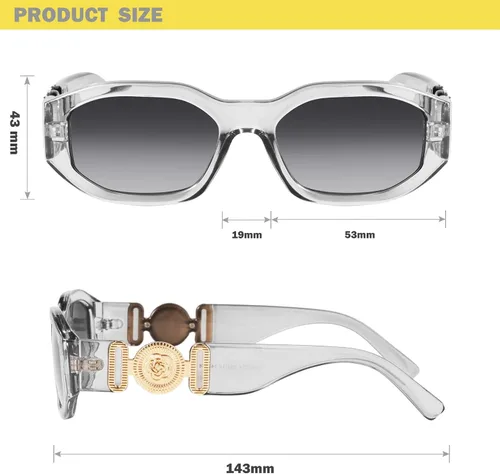 Vista 3 de mosanana Gafas de sol rectangulares de moda para mujeres y hombres Model-TRACER