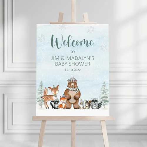 Vista 12 de Baby Shower Signs, Baby Shower Welcome Sign, Girl Woodland Baby Shower Welcome Sign, Pink Floral Woodland Baby Shower Welcome Sign, Welcome to Baby