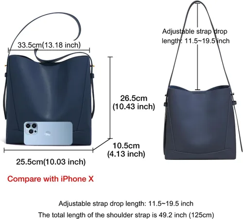 Vista 2 de FOXLOVER Minimalism - Bolso de hombro estilo hobo de cuero para mujer, bolso de mano para mujer pequeña
