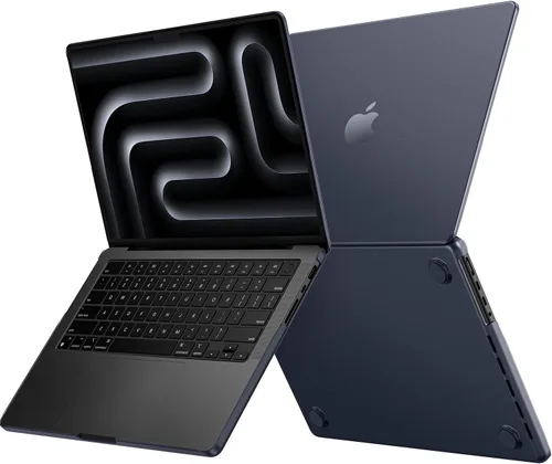 Vista 12 de EooCoo Funda mate para MacBook Pro de 14 pulgadas M5-M1 2026-2021 Espacio Negro Claro