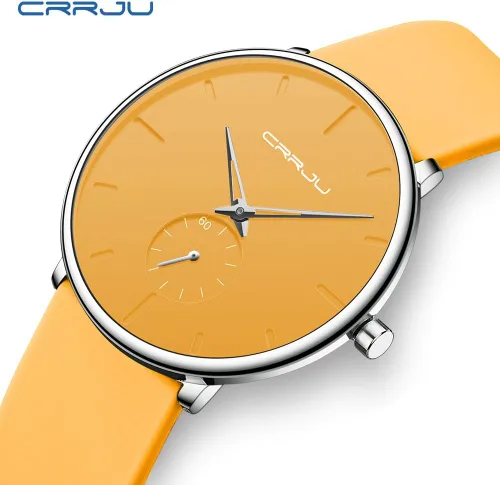 Vista 7 de CRRJU Mens Women Watch Casual Stylish Waterproof Quartz Unisex Wristwatches, Ultra Thin Watches for Men Women, Colorful Silicone Band