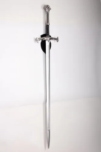 Vista 7 de WANLIAN Estante de espadas montado en la pared, soporte vertical de una sola espada con gancho universal para espada, hacha, espadas de anime, negro