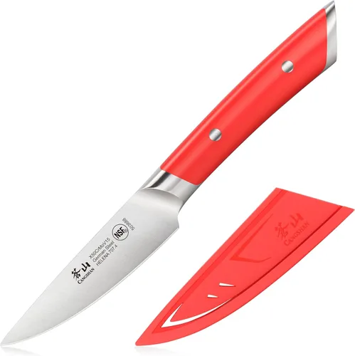 Vista 11 de Cangshan HELENA Series - Cuchillo de pelar forjado de acero alemán de 3.5 pulgadas con funda (negro)