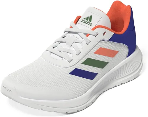 Vista 4 de adidas Tensaur Run para niño (niño pequeñoniño grande) blanconaranja gritandoazul Lucid 2.5 niño pequeño M, BlancoNaranja Screaming Azul Lucid