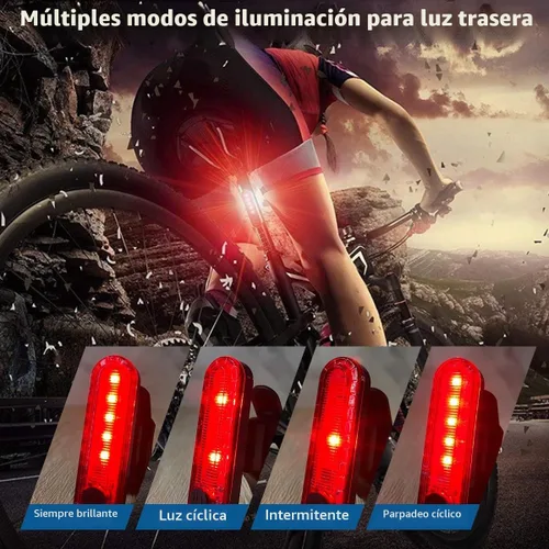 Vista 5 de LEDHOLYT Rechargeable Solar Bike Lights, Night Ultra Bright Bicycle Lights