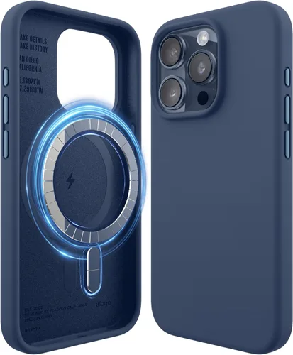 Vista 23 de elago - Carcasa magnética de silicona para iPhone 15, color negro Compatible con MagSafe, imanes integrados, silicona de agarre suave, a prueba