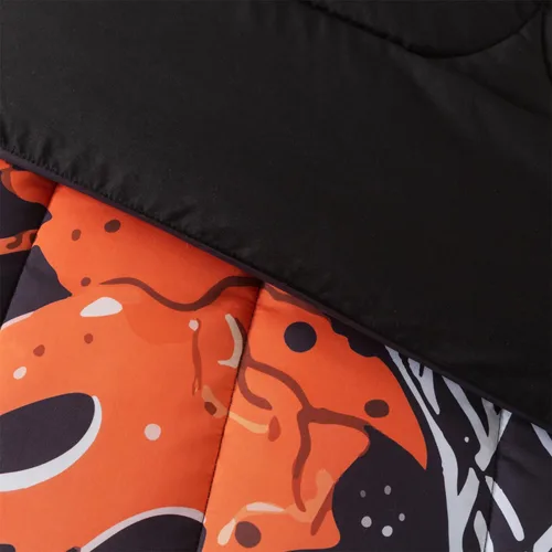 Vista 6 de Juego de edredón de 6 piezas con diseño de baloncesto, ropa de cama negra tamaño individual para niños, adolescentes y adultos, con pelotas