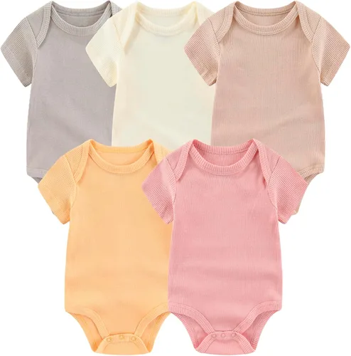 Vista 50 de Body de manga corta para bebé recién nacido, ropa de algodón de una pieza, 5 unidades, 0-12 meses