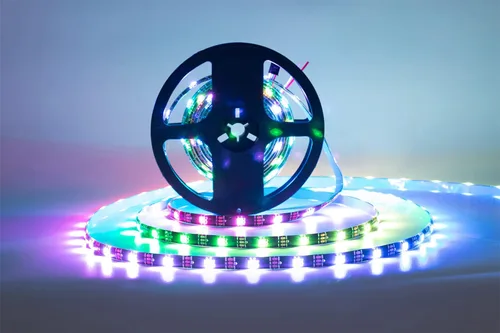 Vista 18 de WS2812B Tira de luz LED direccionable individual 100Pixels/m SMD 5050 RGB Pixel Strip DC5V (3.2FT 100LEDS no impermeable, PCB blanco)