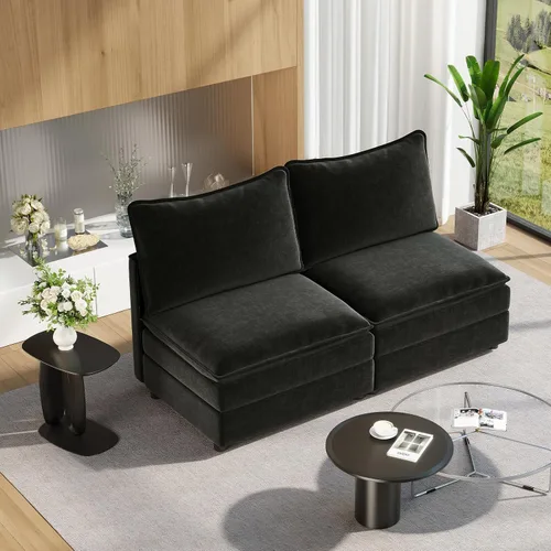 Vista 118 de Vesgantti - Sofá de 40" de Asiento Individual, Cómodo Sofá Nube de Asiento Profundo Tapizado de Chenilla, Sofá Moderno, Asientos Extra para Sofás