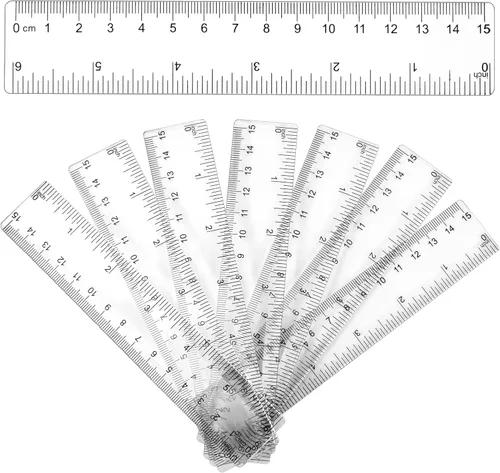 Vista 8 de Paquete de 10 reglas de plástico transparente de 6 pulgadas, regla