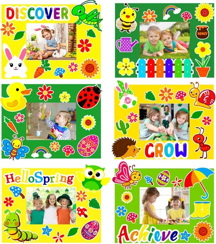 Vista 25 de chiazllta Paquete de 30 kits de manualidades para el día del padre para niños, marco de fotos del padre, arte de bricolaje, decoración de fiesta
