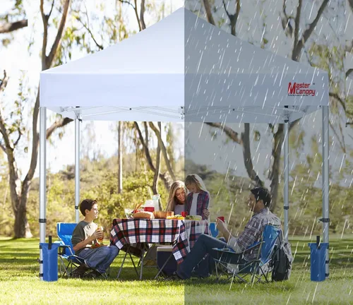 Vista 6 de MASTERCANOPY Bolsas de arena con peso de toldo de 112 libras, sin arena (5 x 18 pulgadas, azul) Durable Sandbags without Sand Set of 4 Anchors