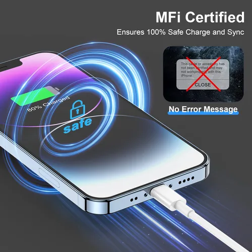 Vista 6 de Paquete de 2 cables USB C a Lightning de 3 pies [certificado Apple MFi], cable de carga rápida tipo C de 3 pies para iPhone 14 13 12 11