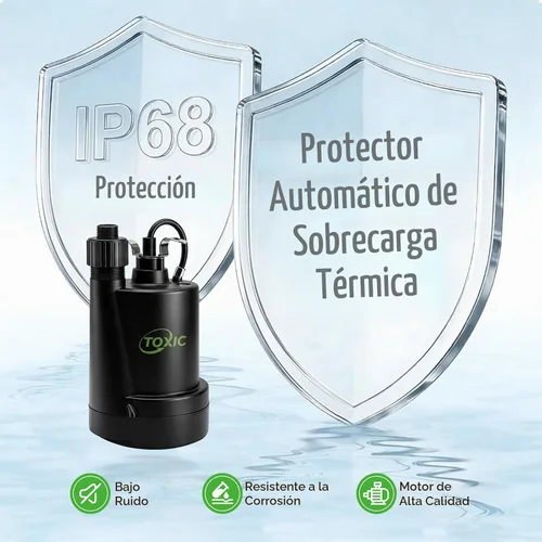 Vista 4 de Bomba de sumidero sumergible de 1/4 HP 1800 GPH Bomba de agua portátil