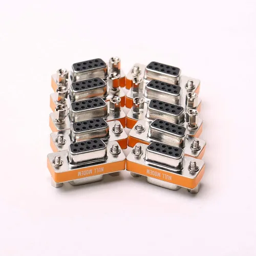 Vista 6 de DB9 - Adaptador de puerto serie de transferencia de datos delgada hembra a hembra para módem nulo, paquete de 2
