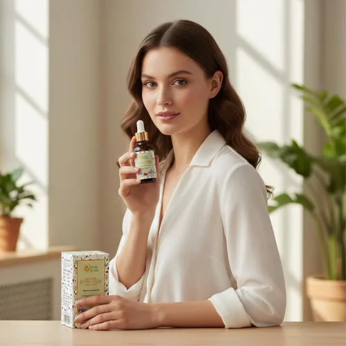 Vista 3 de Herbs Botanica Kumkumadi Oil Pure Ayurveda Face Oil con azafrán, suero hidratante facial 26 hierbas 1.0 fl oz
