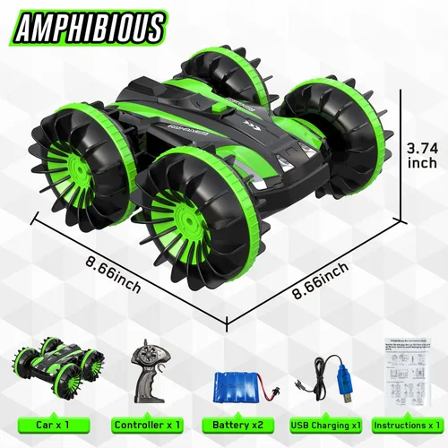 Vista 6 de VOLANTEXRC Toys for 6-12 Year Old Boys Amphibious RC Car for Kids 2.4Ghz Remote Control Boat Waterproof 4WD RC Monster Truck Stunt Car Boys Girls