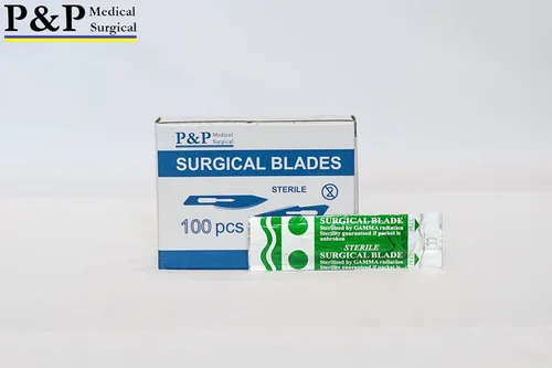 Vista 5 de P&P Medical Surgical Cuchillas de bisturí quirúrgicas desechables, acero al carbono estéril de alta calidad, 2.1% 10xx envueltas individualmente por