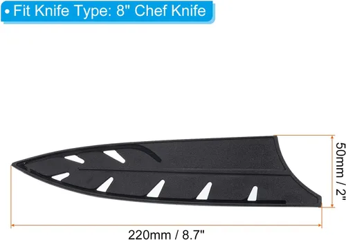 Vista 2 de PATIKIL Fundas de plástico para cuchillos de chef de 8 pulgadas, paquete de 2 cuchillos, protector de cuchillos, protector de cuchillas, funda