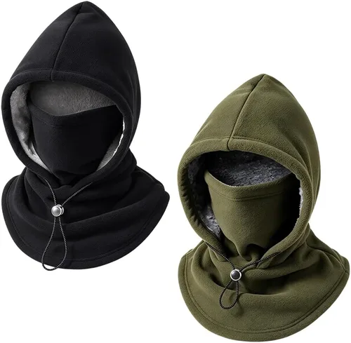 Vista 9 de 2027 New 3 in 1 Winter Hat, Multifunctional Winter Hood Hat Black