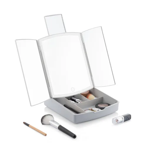 Vista 14 de Espejo LED Plegable con Organizador de Maquillaje 3 en 1 Panomir InnovaGoods