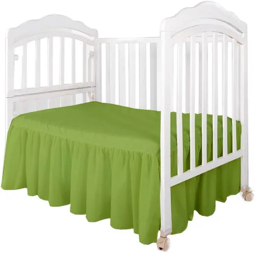 Vista 10 de Falda de cama para cuna para bebés, niños o niñas, para cuna de guardería, ropa de cama de 14 pulgadas de caída (azul bebé)
