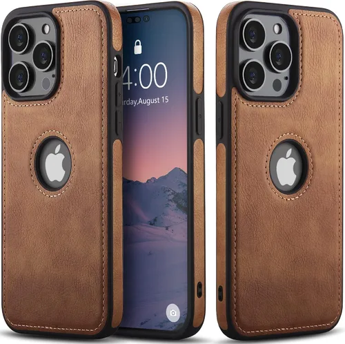 Vista 17 de WTCASE Funda de cuero para iPhone 14 Pro, delgada, flexible, agarre suave, funda de piel sintética de lujo Vgean para hombres, fundas duraderas Negro