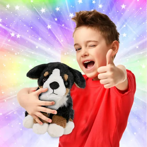 Vista 2 de DolliBu - Peluche de perro de montaña bernés, súper suave, juguete de peluche para mascotas, regalo para niños, adolescentes y adultos, 8 pulgadas