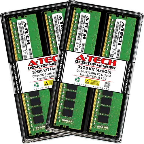 Vista 10 de A-Tech 4GB DDR4 2133 MHz UDIMM PC4-17000 (PC4-2133P) CL15 DIMM Módulo de Memoria RAM de Escritorio No-ECC
